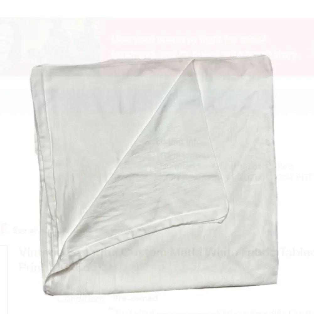 Vintage Beautiful Custom White Tablecloth